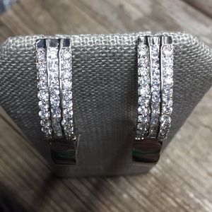 amazing silver toned and CZ earrings